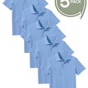 Lt. Blue (5-Pack) 10 5-Pack School Uniform Tagless Polo Tshirt for Little Boys & Big Boys